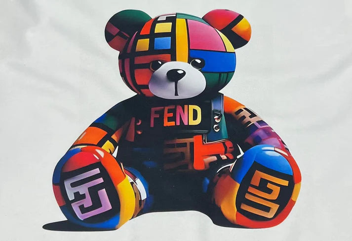 Classic Little Bear Letter T-Shirt—Stylish and Casual