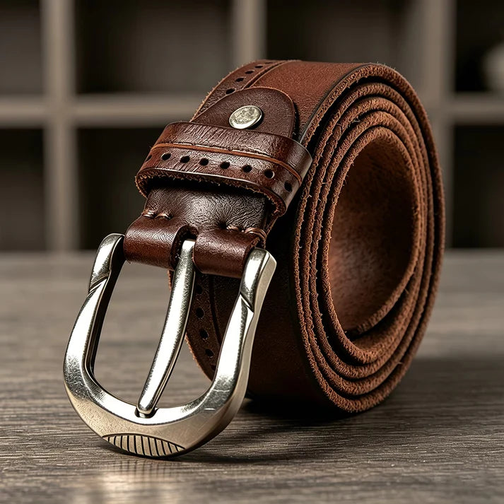 Crafted from abrasion-resistant cowhide, featuring a U-shaped design—classic and vintage.