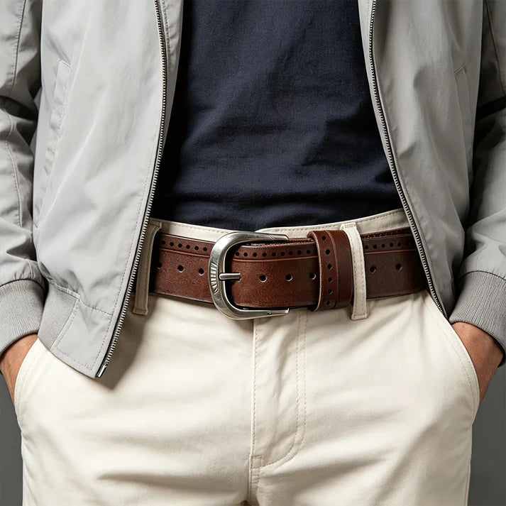 Crafted from abrasion-resistant cowhide, featuring a U-shaped design—classic and vintage.
