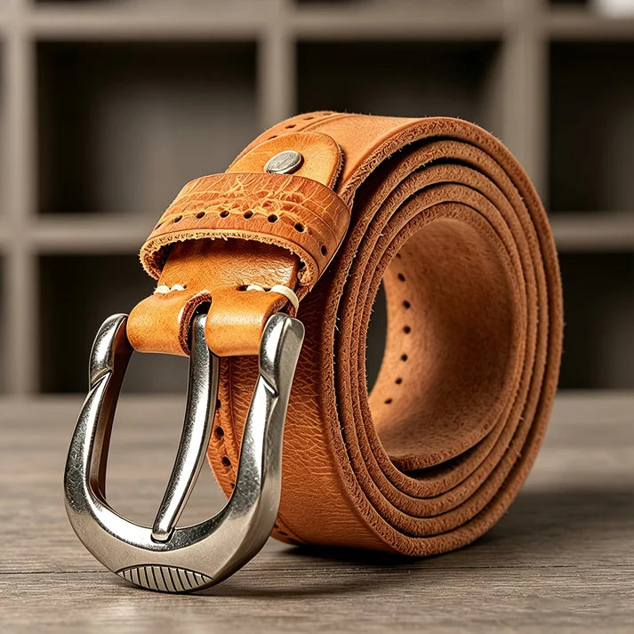 Crafted from abrasion-resistant cowhide, featuring a U-shaped design—classic and vintage.