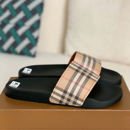 Summer flip-flops with cushioned insoles.