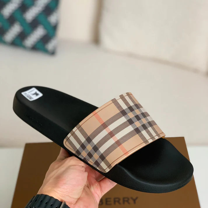 Summer flip-flops with cushioned insoles.