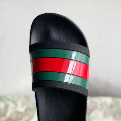 Luxury Letter-Print Slides — Unisex Non-Slip Rubber-Sole Indoor Home Slippers