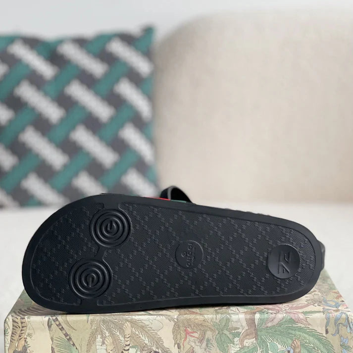 Luxury Letter-Print Slides — Unisex Non-Slip Rubber-Sole Indoor Home Slippers