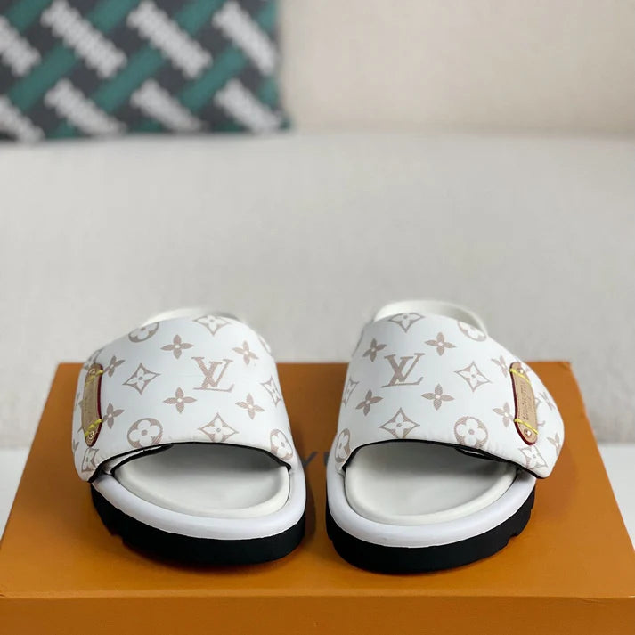 Casual Slides with White Lettering