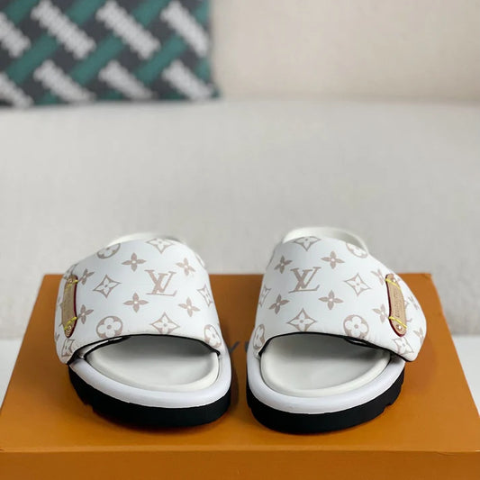 Casual Slides with White Lettering