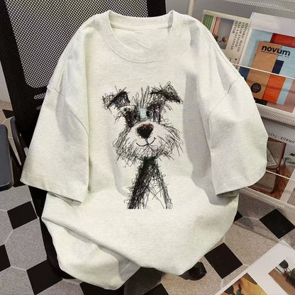 Pure Cotton Fashion T-Shirt: Puppy and Character Prints — Comfortable and Exquisite