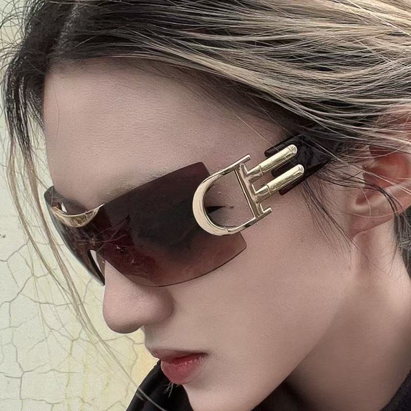 Futuristic Frameless Monoblock Sunglasses