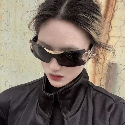 Futuristic Frameless Monoblock Sunglasses