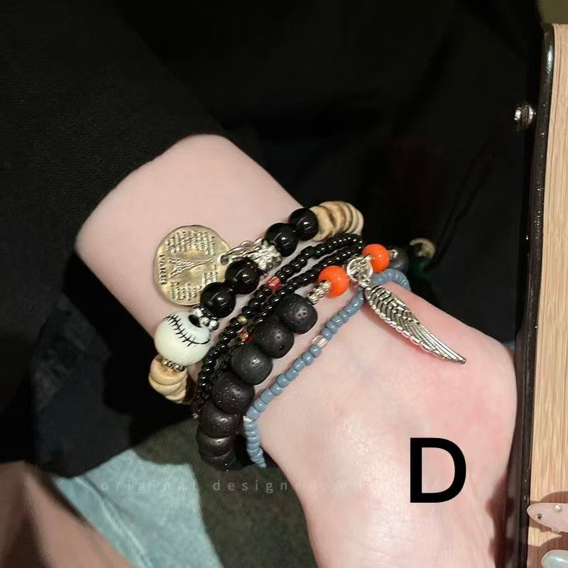 Colorful Beaded Double-Layer Bracelet — Multi-Element "Dopamine" Style