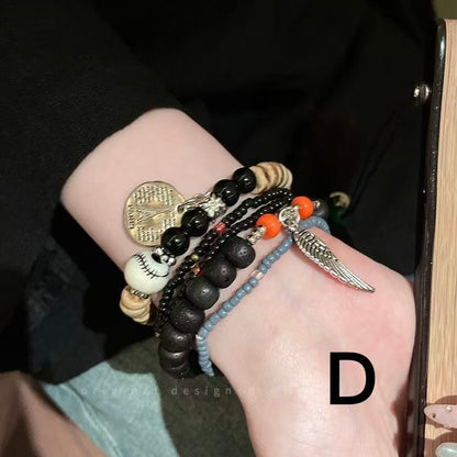Colorful Beaded Double-Layer Bracelet — Multi-Element "Dopamine" Style