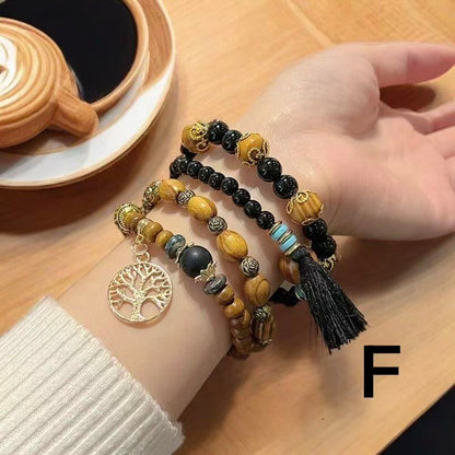 Colorful Beaded Double-Layer Bracelet — Multi-Element "Dopamine" Style