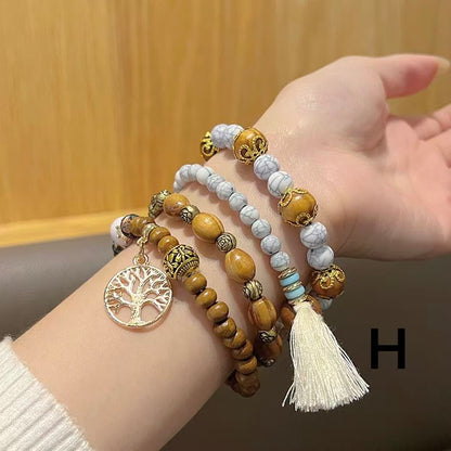 Colorful Beaded Double-Layer Bracelet — Multi-Element "Dopamine" Style