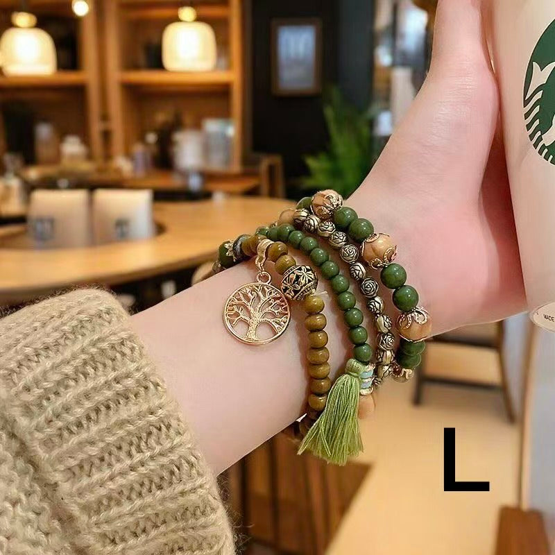 Colorful Beaded Double-Layer Bracelet — Multi-Element "Dopamine" Style