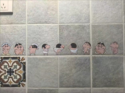 Bathroom / Room / Desktop — Cartoon DIY Stickers: Creative Handcrafted Designs