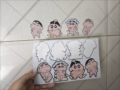 Bathroom / Room / Desktop — Cartoon DIY Stickers: Creative Handcrafted Designs