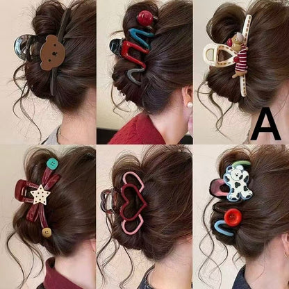 Cartoon Back-of-Head Claw Clip