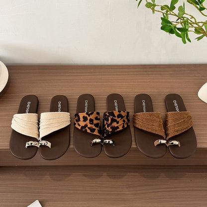 Light Luxury Ruched Slide Sandals