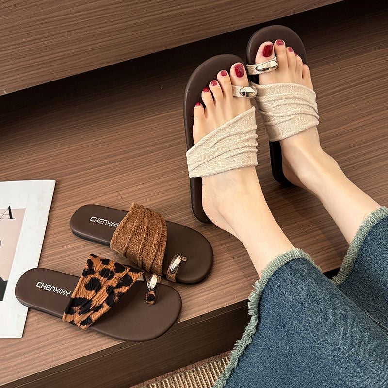 Light Luxury Ruched Slide Sandals