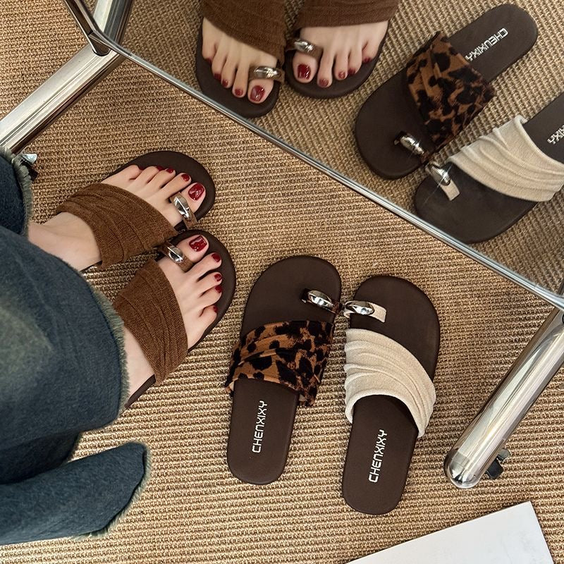Light Luxury Ruched Slide Sandals