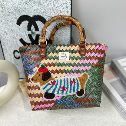 Woven Bamboo Vegetable Basket