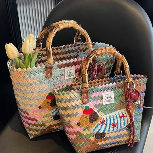 Woven Bamboo Vegetable Basket