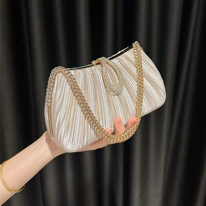 Ruched Rhinestone Handbag