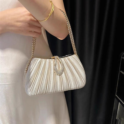 Ruched Rhinestone Handbag