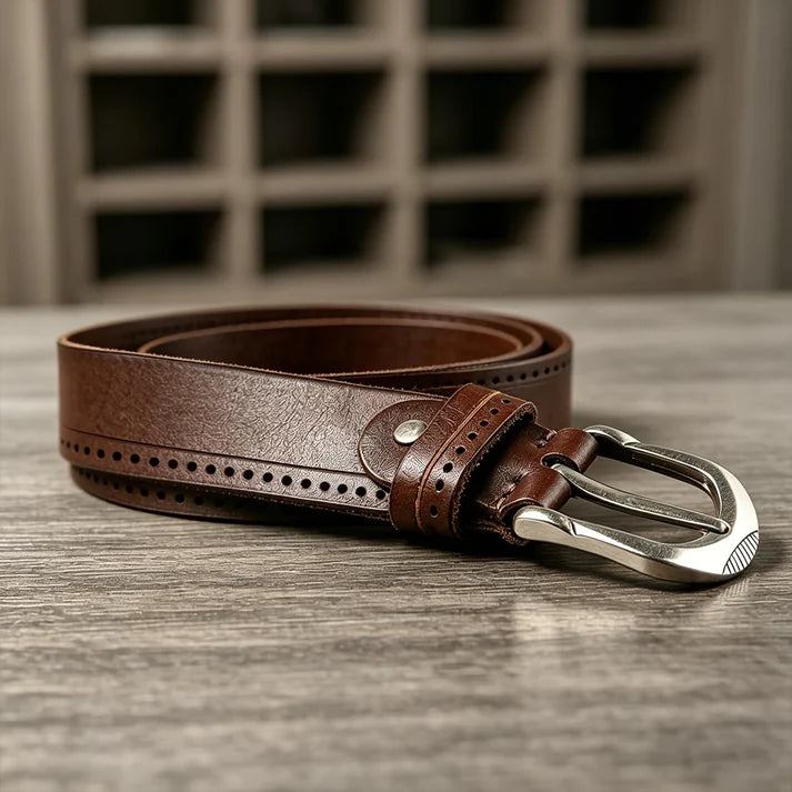 Crafted from abrasion-resistant cowhide, featuring a U-shaped design—classic and vintage.