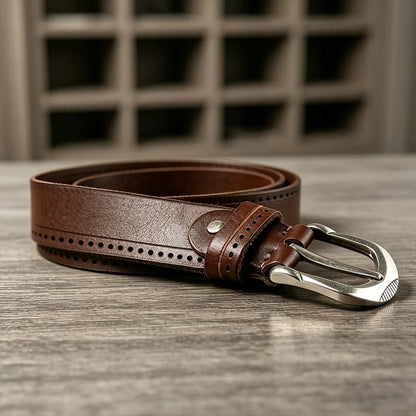 Crafted from abrasion-resistant cowhide, featuring a U-shaped design—classic and vintage.