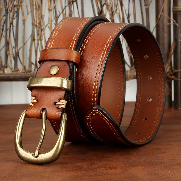 Top-Grain Leather Denim Belt