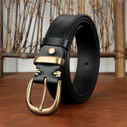 Top-Grain Leather Denim Belt