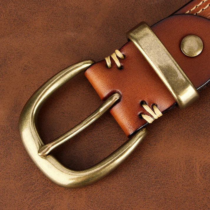 Top-Grain Leather Denim Belt