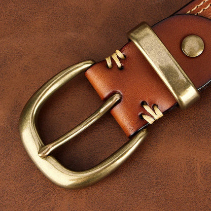 Top-Grain Leather Denim Belt