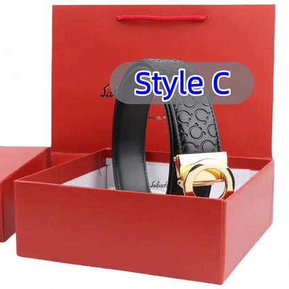 Classic Brand Engraved Reversible Belt (Colors: Black, Silver, Gold)