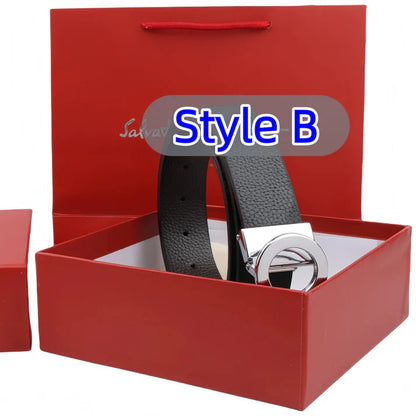 Classic Brand Engraved Reversible Belt (Colors: Black, Silver, Gold)
