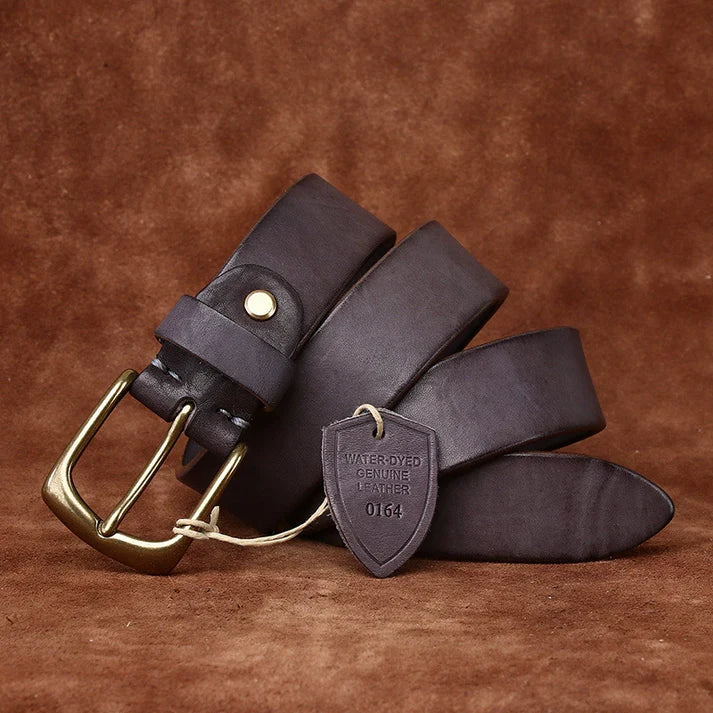 Top-Grain Cowhide Leather Belt for Casual Jeans