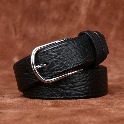 Premium Business Belt in Genuine African Buffalo-Grain Leather