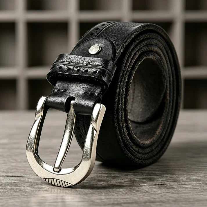 Crafted from abrasion-resistant cowhide, featuring a U-shaped design—classic and vintage.