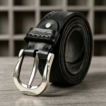 Crafted from abrasion-resistant cowhide, featuring a U-shaped design—classic and vintage.