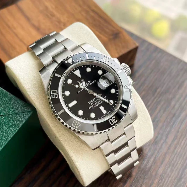 Black Dial, Branded Business Stainless Steel Watch