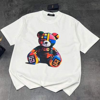 Classic Little Bear Letter T-Shirt—Stylish and Casual