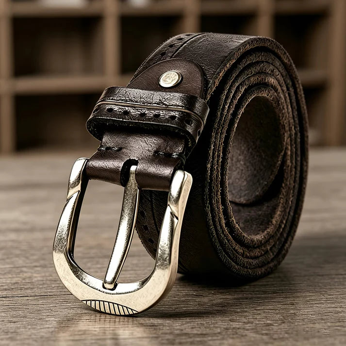Crafted from abrasion-resistant cowhide, featuring a U-shaped design—classic and vintage.